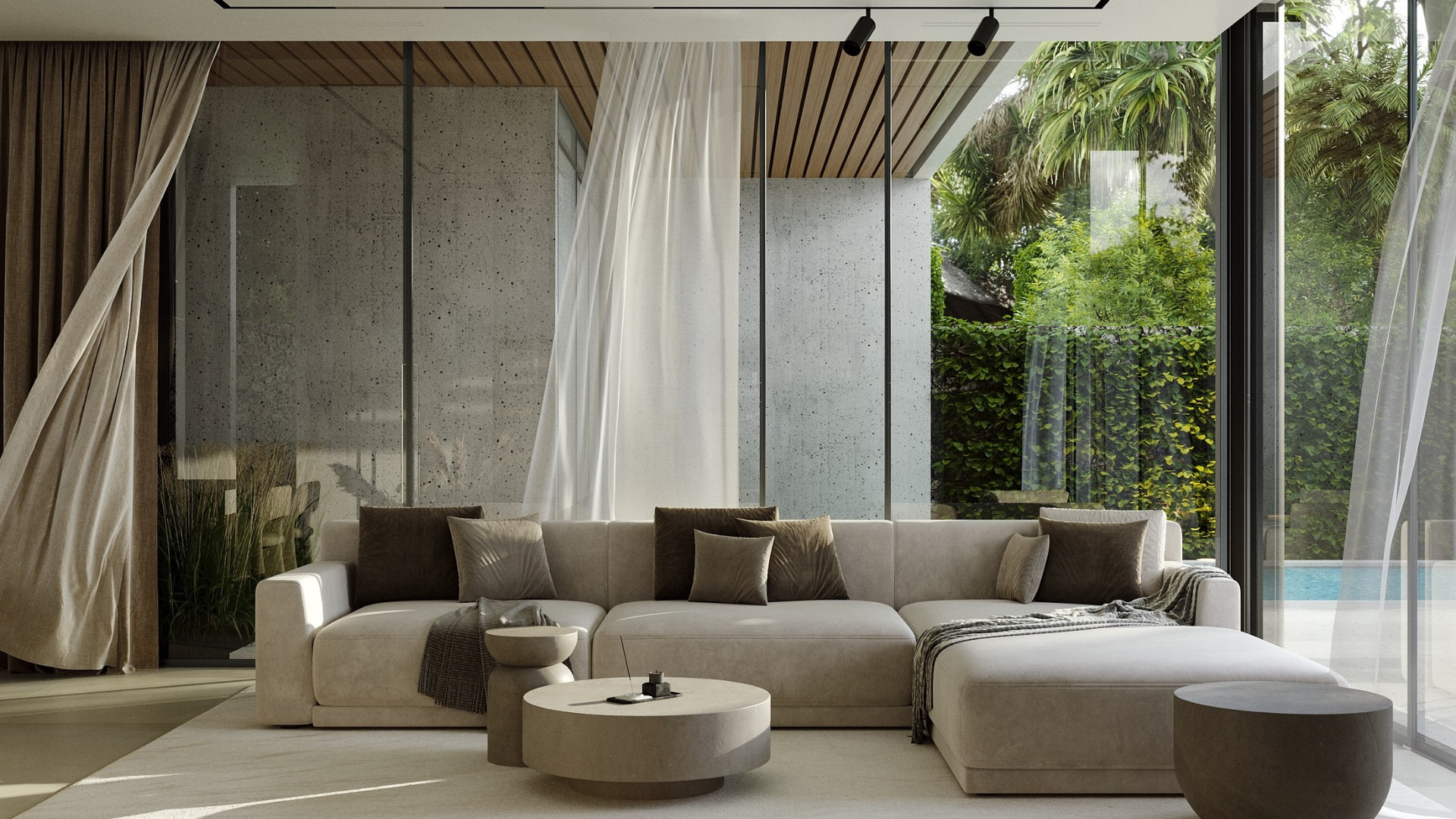 Villa COMO exterior with private pool and tropical landscaping in Balangan Bali